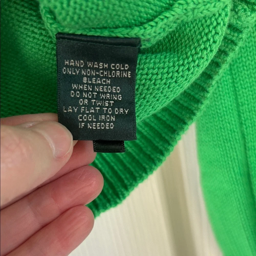 Vintage Ralph Lauren Active Vibrant Green Preppy Casual Pullover - Picture 5 of 8